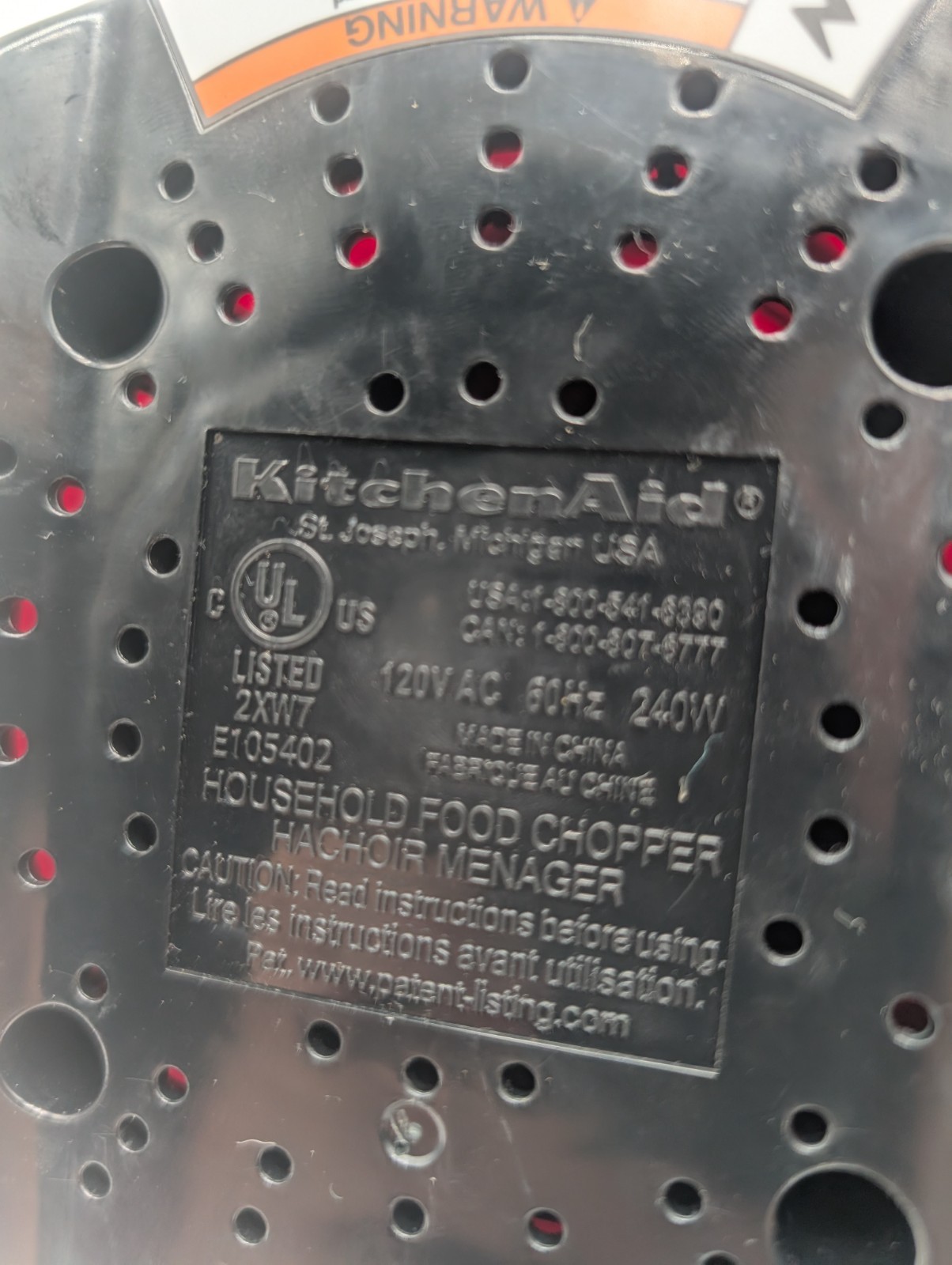 KitchenAid Household Food Chopper KFC3516ER Replacement Red Motor Base FAST SHIP
