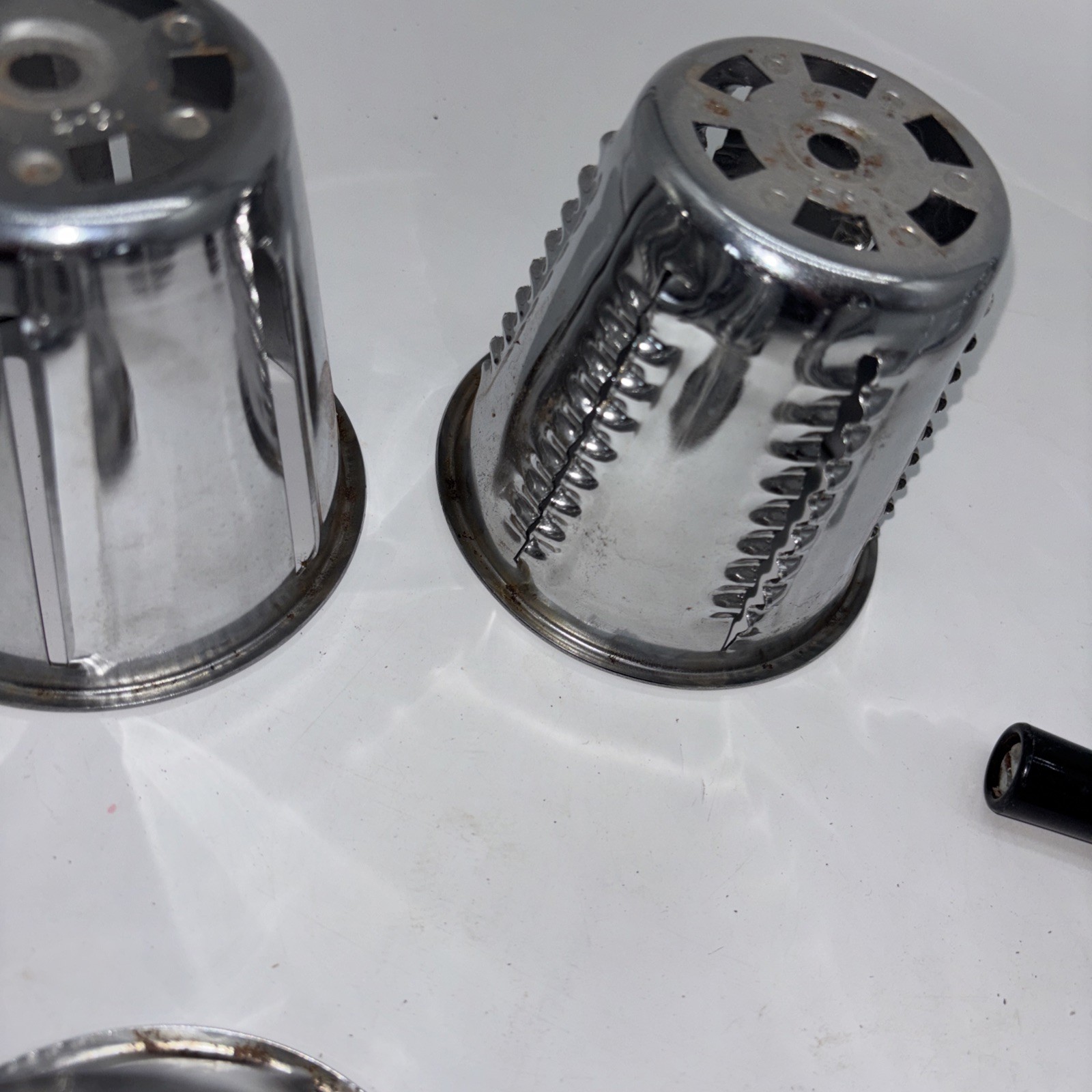 Saladmaster Stainless Steel Food Processor w/ 5 Cones MISSING BASE**** Vintage