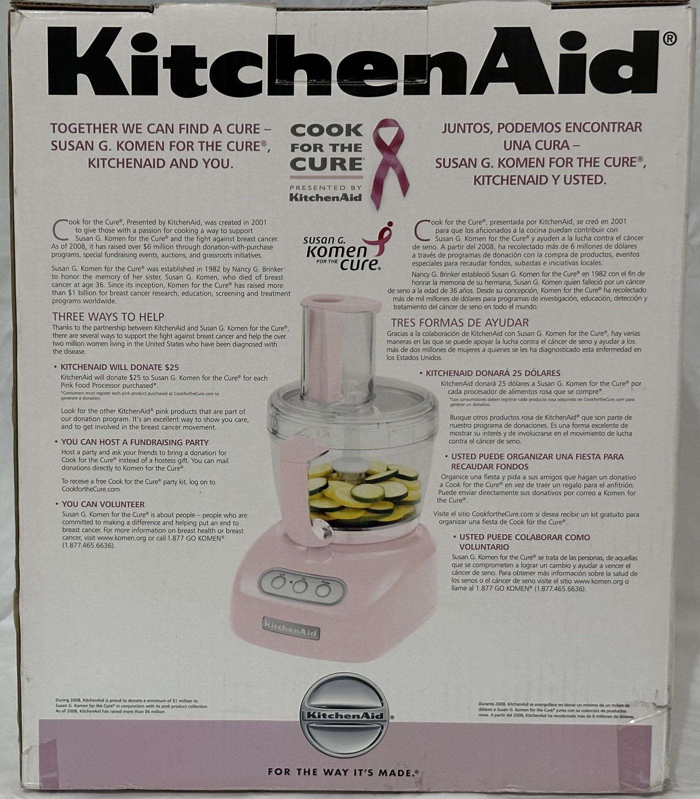 KitchenAid KFP750PK3 Food Processor with Blades – PINK RARE NEW