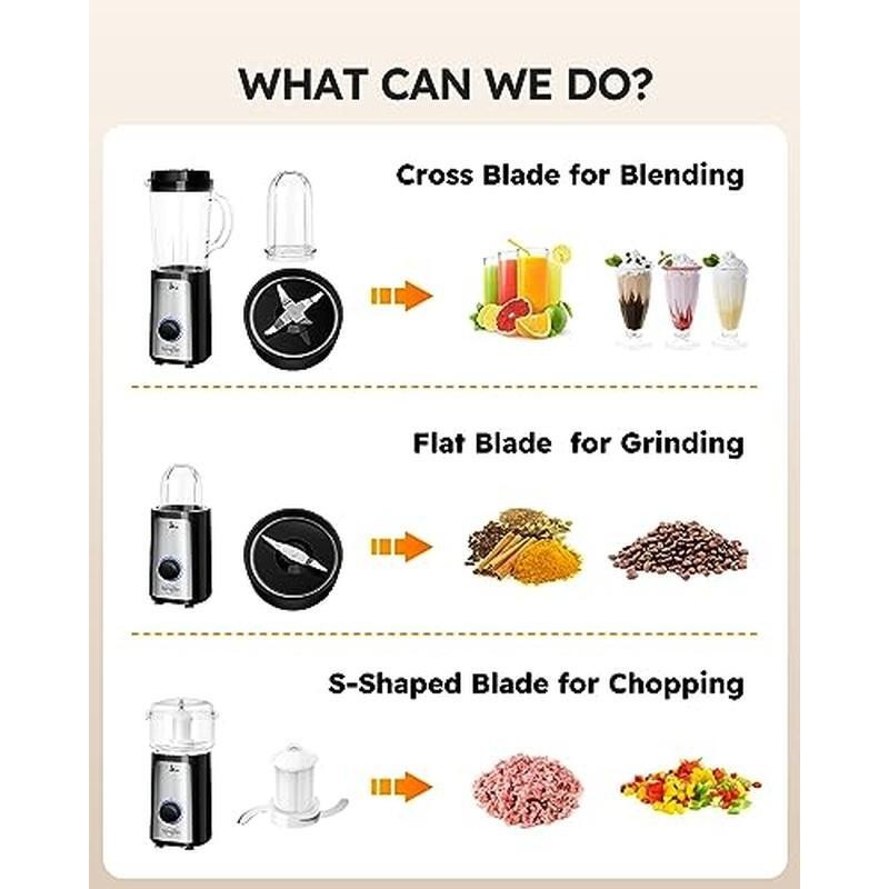 5 In 1 Kitchen Blender & Food Processor Combo 2 Speeds 350W Electric Chopper New