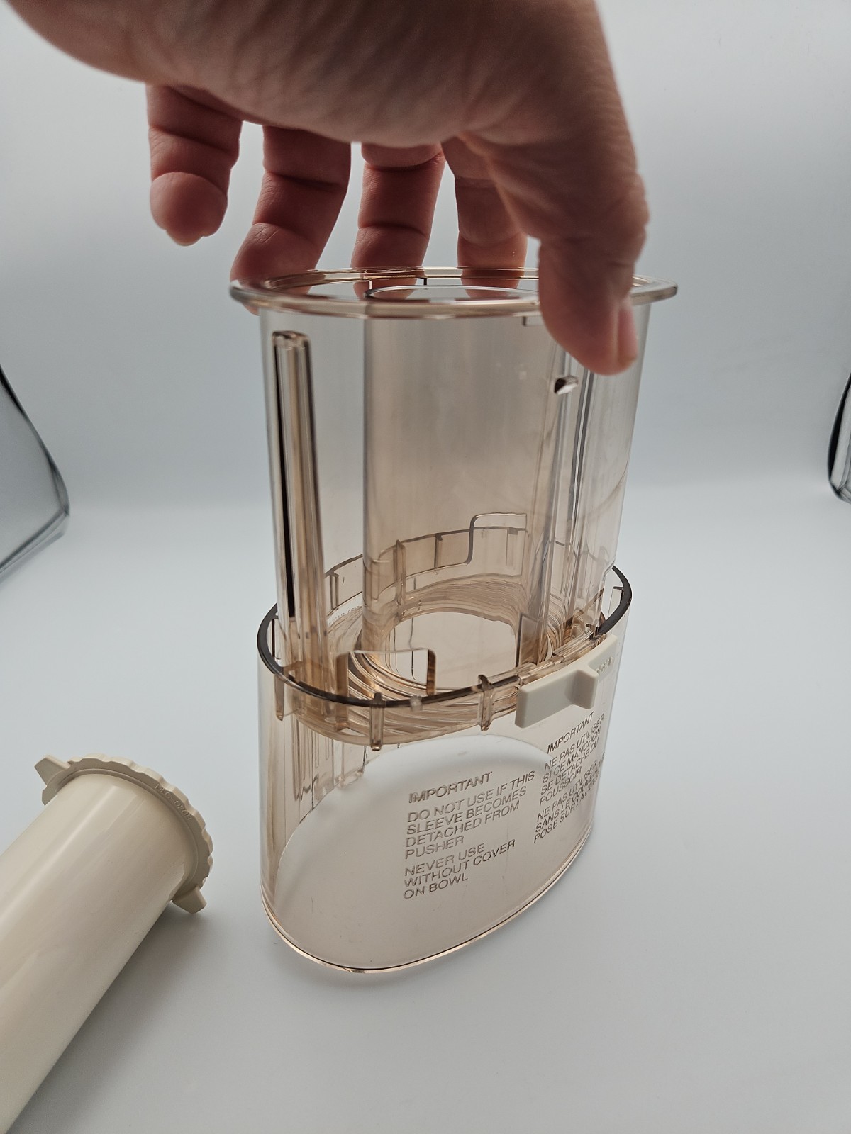 Cuisinart DLC-7 Food Processor Chute Sleeve DLC-018B & 020b Pusher Amber