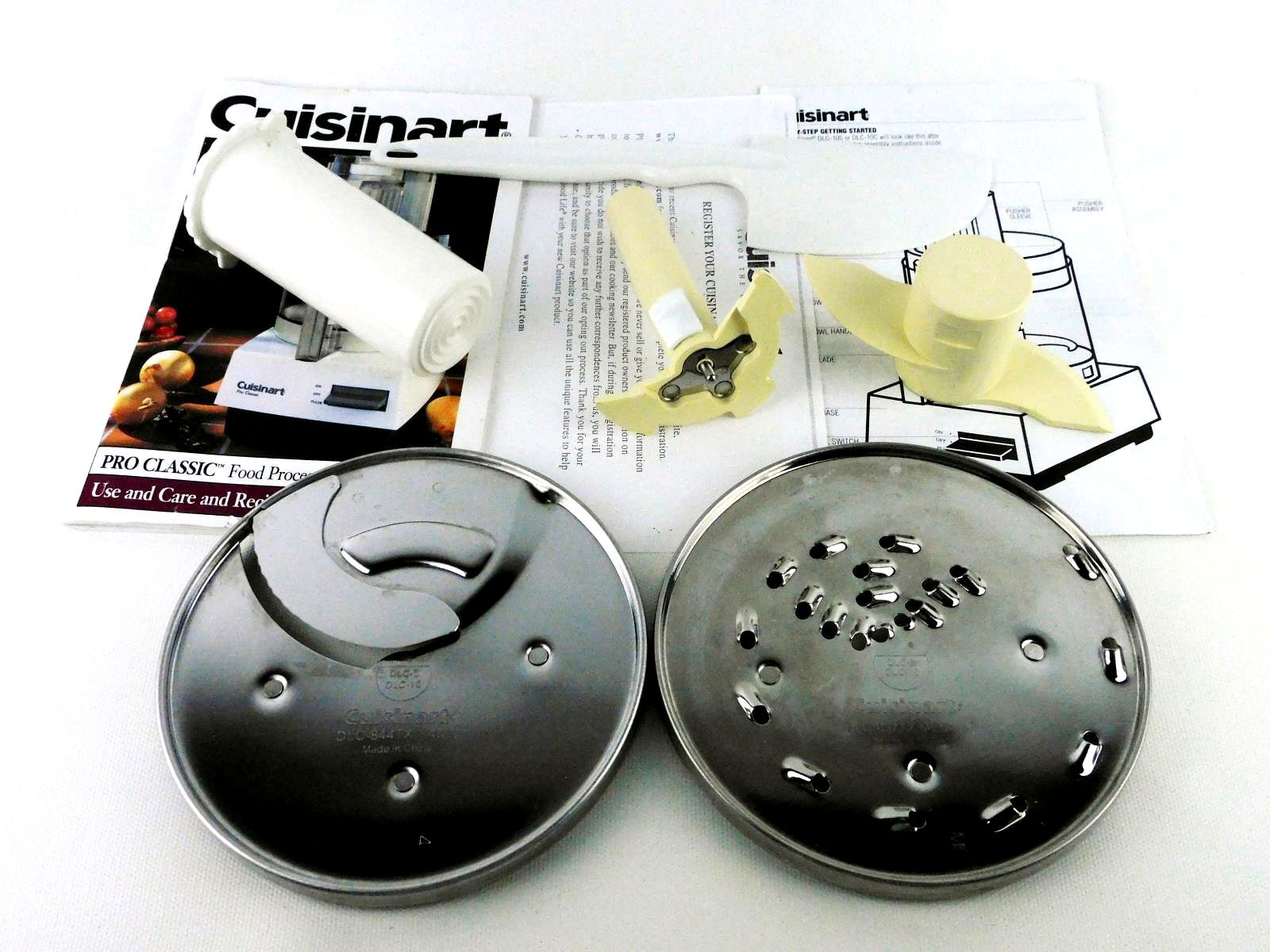 (6) Cuisinart DLC-10 Food Processor Blades 844 & 837 Dough Blade Spatula Parts