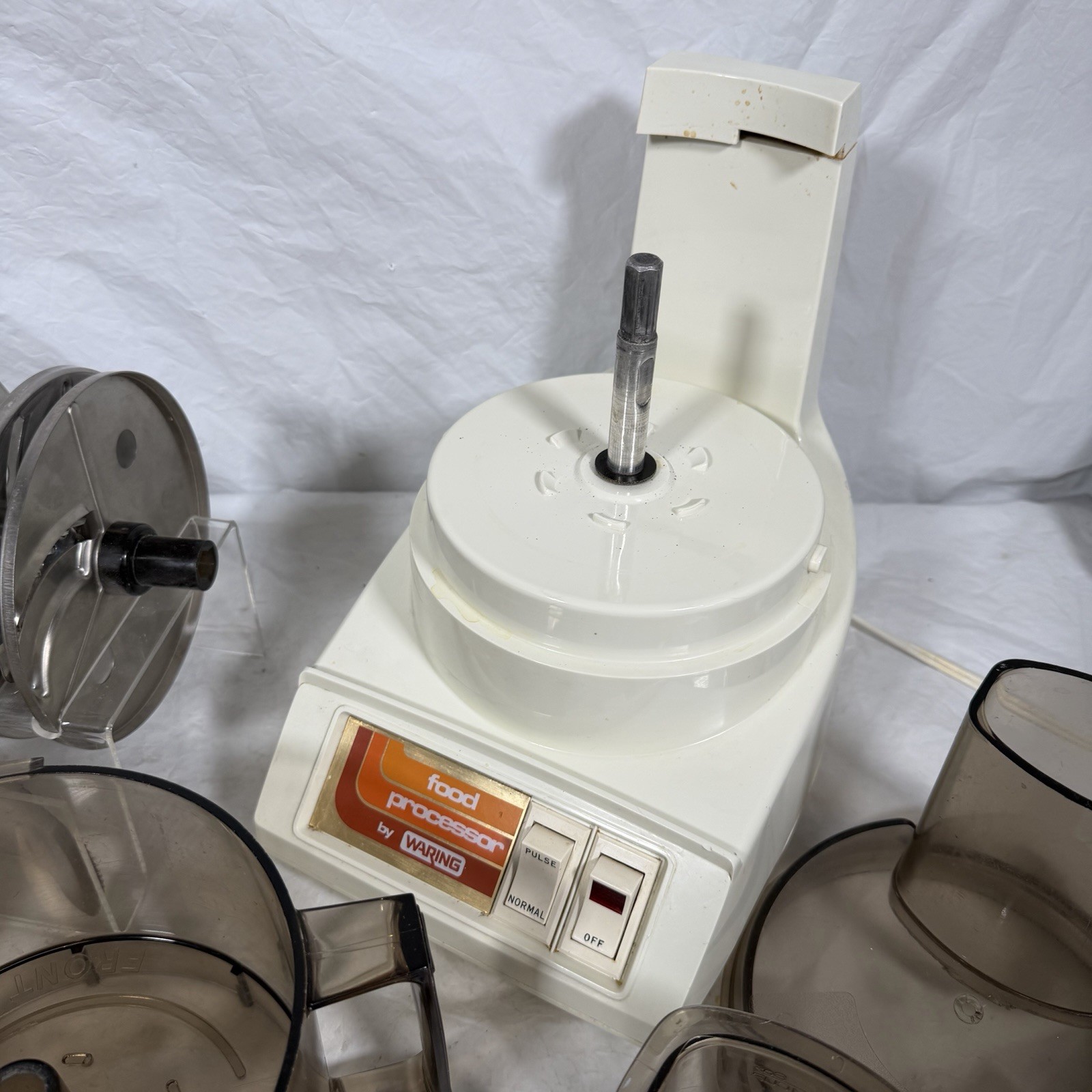 Waring 11FP29 Food Processor Complete 6 Blades Discs Pusher 2 Speed 70’s Tested