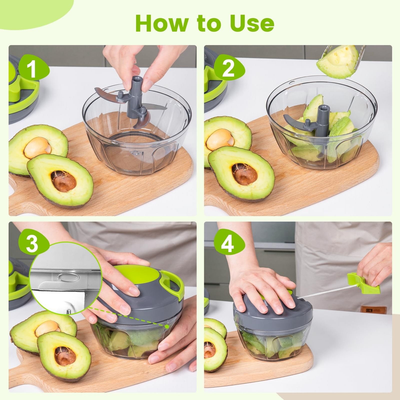 500ml Manual Food Processor Vegetable Chopper Hand Pull Garlic Mincer Onion