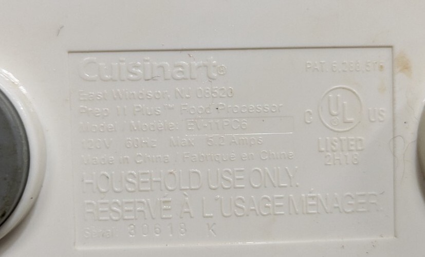 Cuisinart Prep 11 Plus Food Processor Motor Base Only EV-11PC6 White – Tested