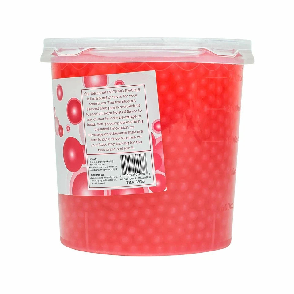 Tea Zone Strawberry Popping Pearls – 7 lb Jar