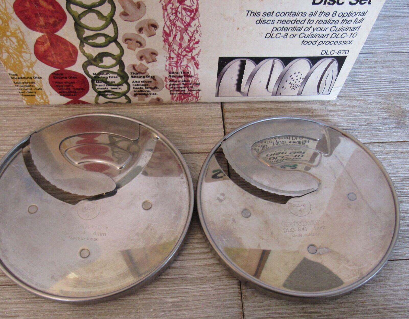 Vintage Cuisinart Complete DLC-8 / DLC-10 Disc Set Food Processor 8 Blades