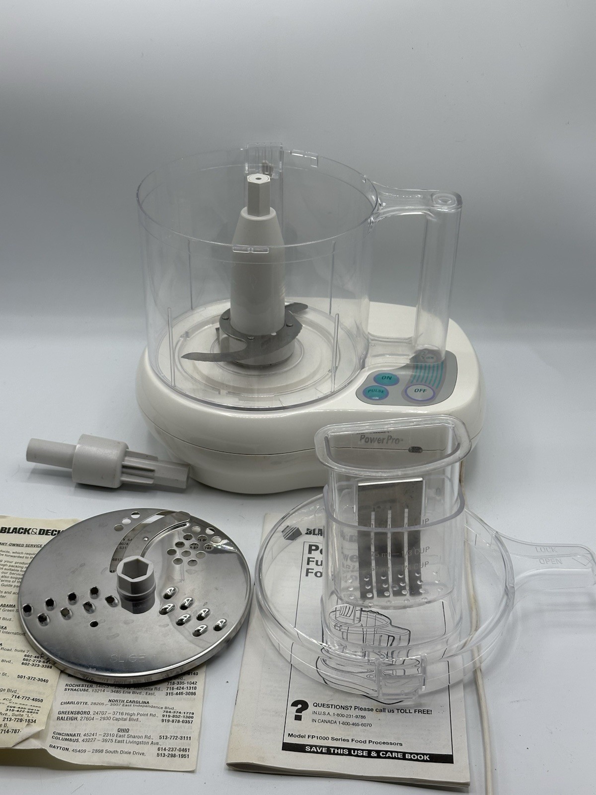 Black & Decker Power Pro FP1000 Full-Size Touch Control Food Processor W/Box!
