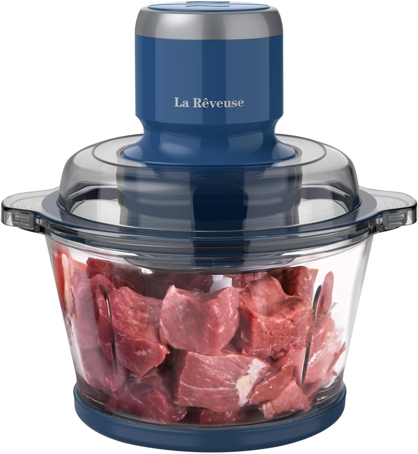 300W Electric Food Processor with 7-Cup Glass Bowl & Stainless Steel Blades