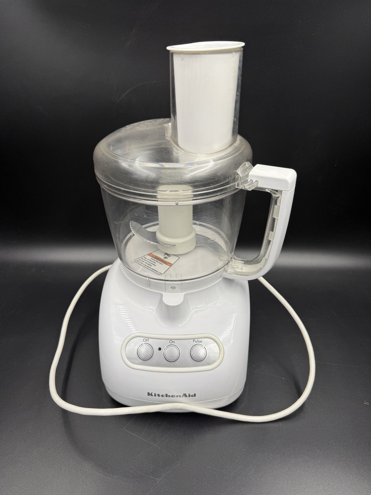 White Kitchenaid Classic 9 Cup Food Processor Model: KFP710WH1 Tested EUC