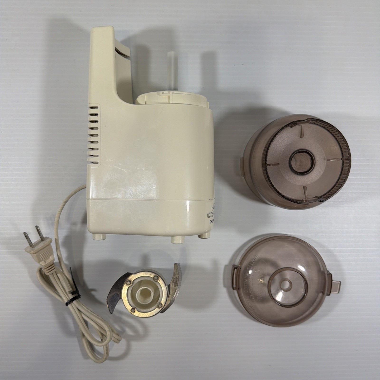 Sunbeam Oskar Jr Chopper Plus Food Processor w/ Bowl Lid Blade Beige Tested