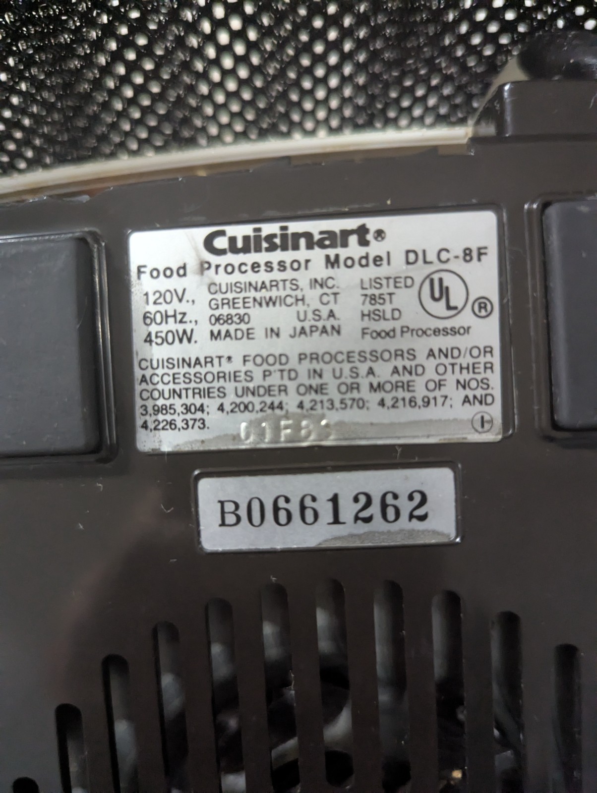 Cuisinart Food Processor (BASE ONLY) DLC-8F | 450W | WORKS WELL