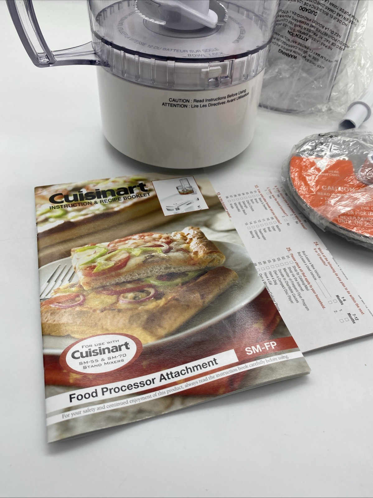 Cuisinart SM-FP Food Processor Attachment 3-Cup Stand Mixer NEW OPEN BOX