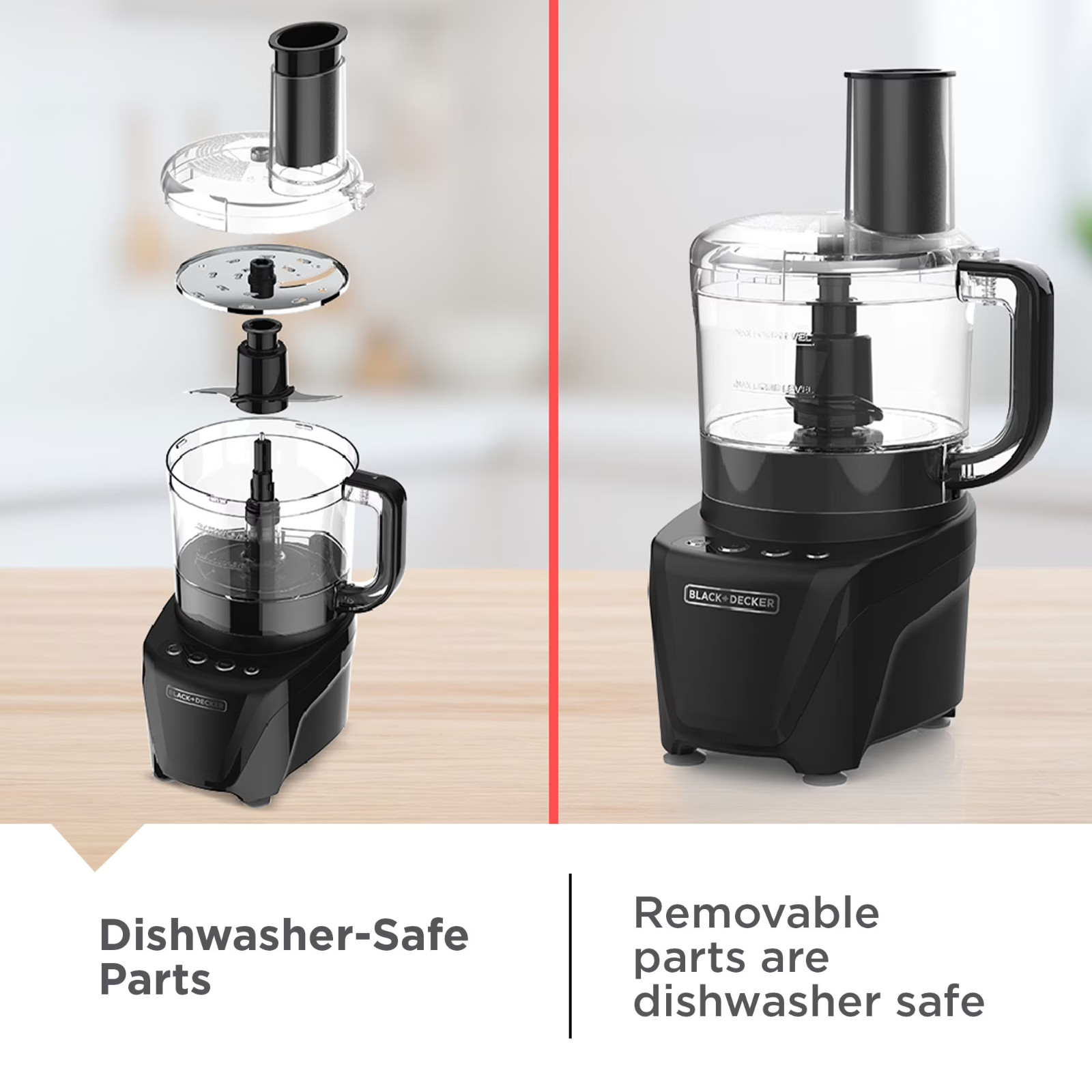 BLACK+DECKER 8-Cup Food Processor, 850W 2-Speed with Pulse
