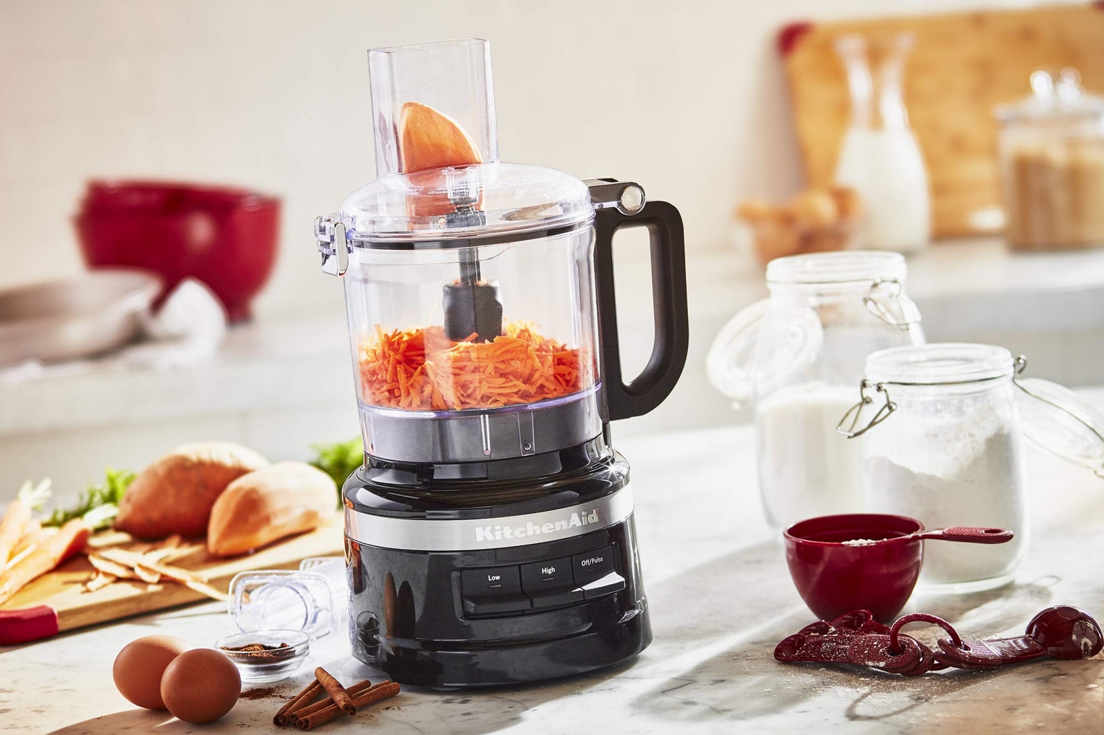 KitchenAid KFP0718OB Easy Store Food Processor, 7 Cup, Onyx Black
