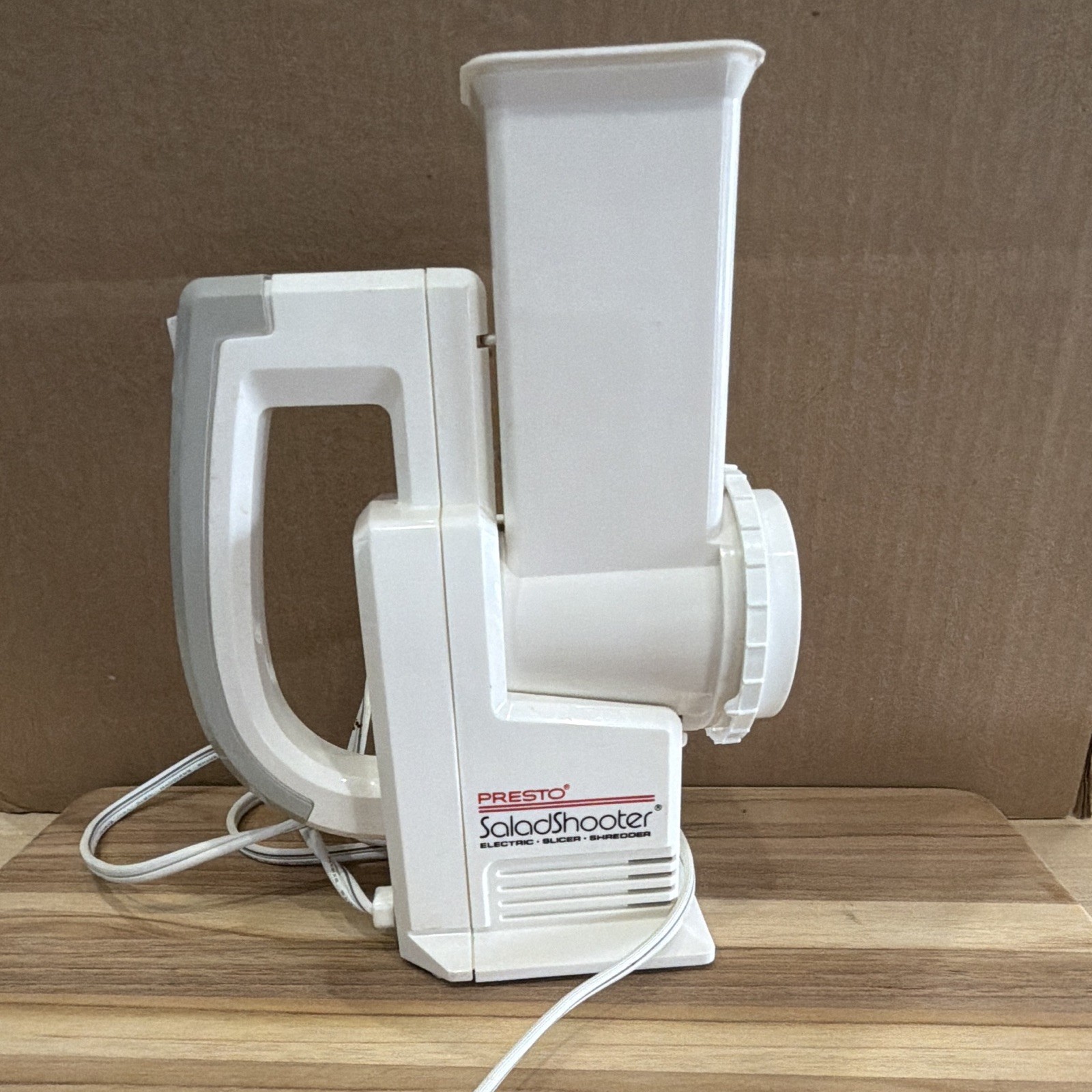 Presto SaladShooter Electric Slicer/Shredder, White, Motor Base & Shredder