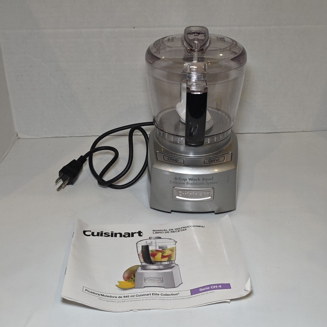 Cuisinart Elite Collection 4-Cup Chopper Grinder Brushed Chrome CH-4DC Silver
