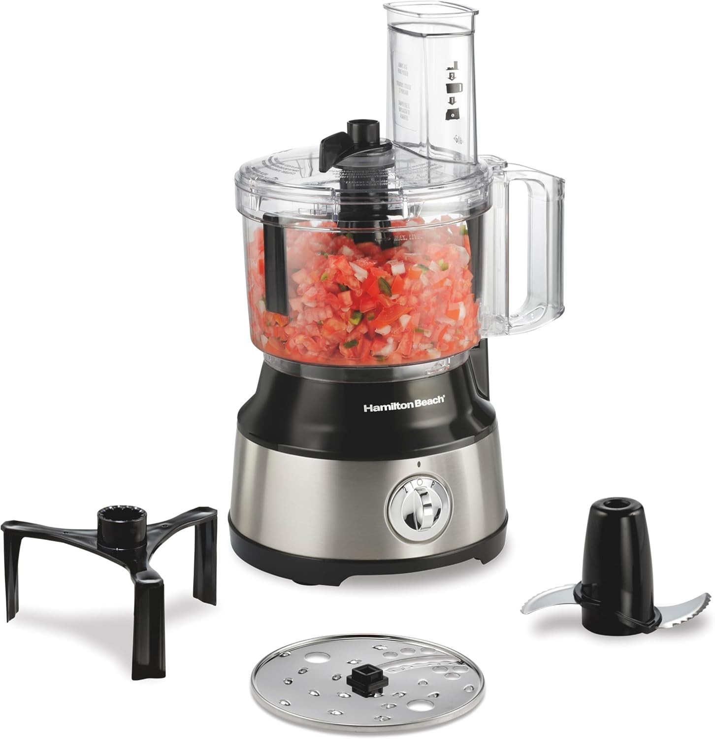 Hamilton Beach 10-Cup Food Processor & Veggie Chopper, Spiralizer, Grey