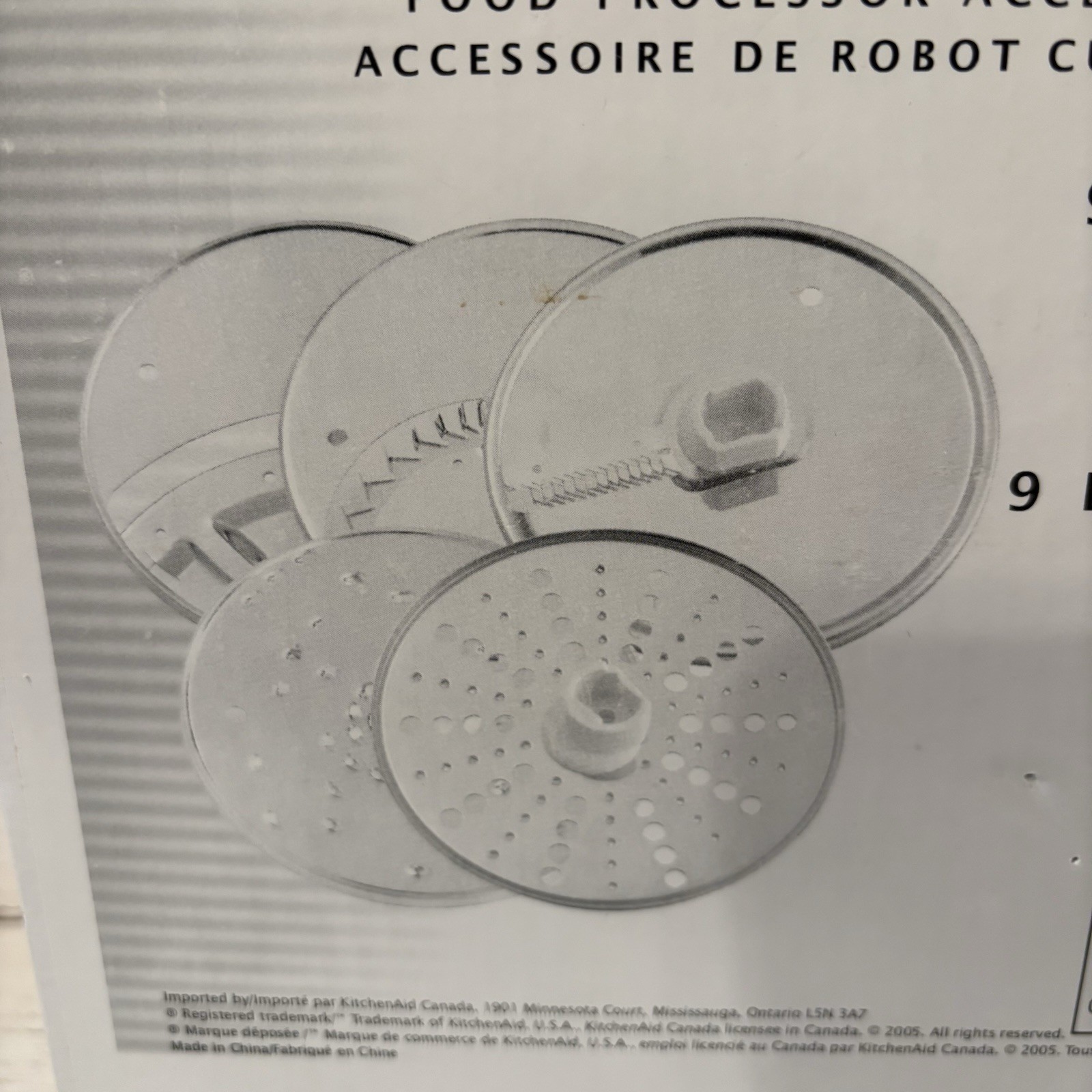 KitchenAid Food Processor 5 Disc Set KFP7DS For 9&12 Cup KFP740 750, KFPW760 770