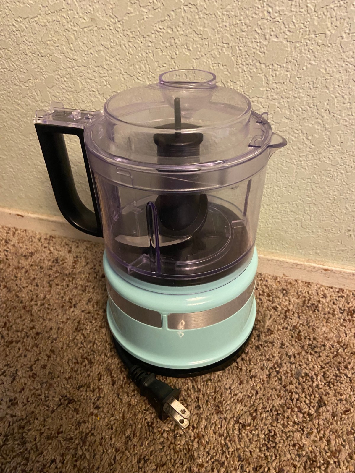 🌊 KitchenAid 3.5-Cup Mini Food Processor /Aqua Sky Model KFC3516IC DAMAGED LID