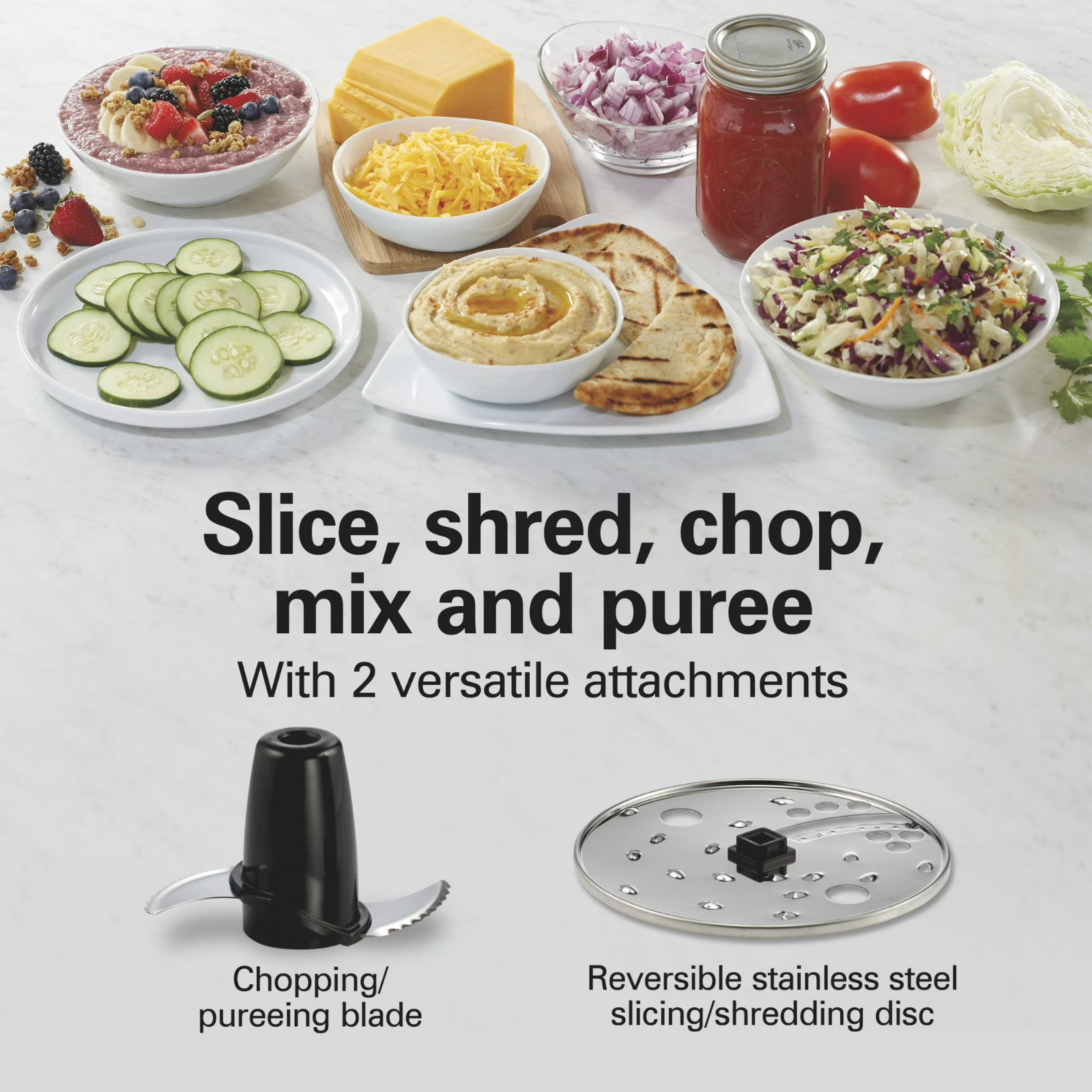 10 Cup Food Processor and Chopper with Extra Large Chute and Bowl Scraper, Black