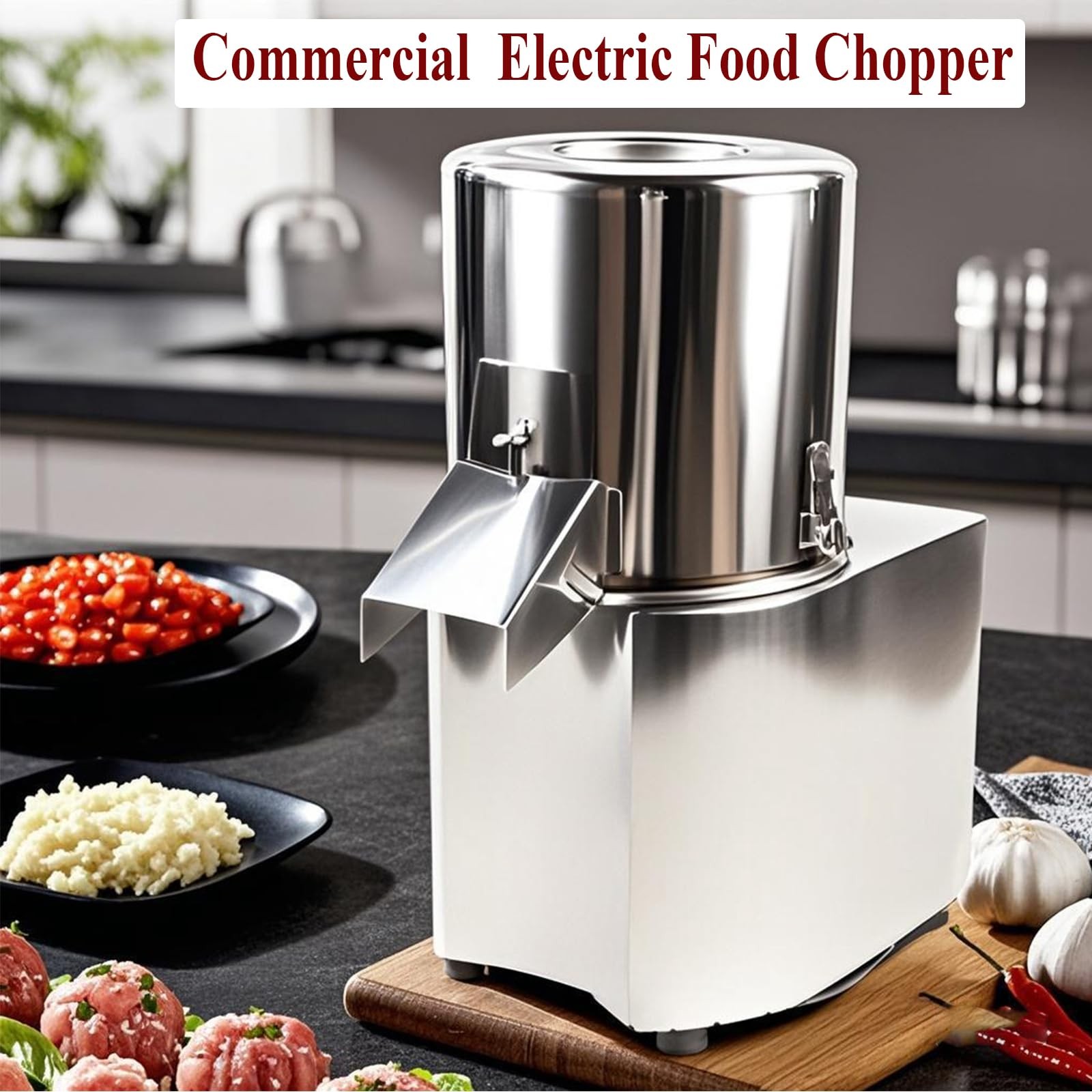 Commercial Electric Food Processor 550W – Heavy Duty Vegetable Chopper Machin…