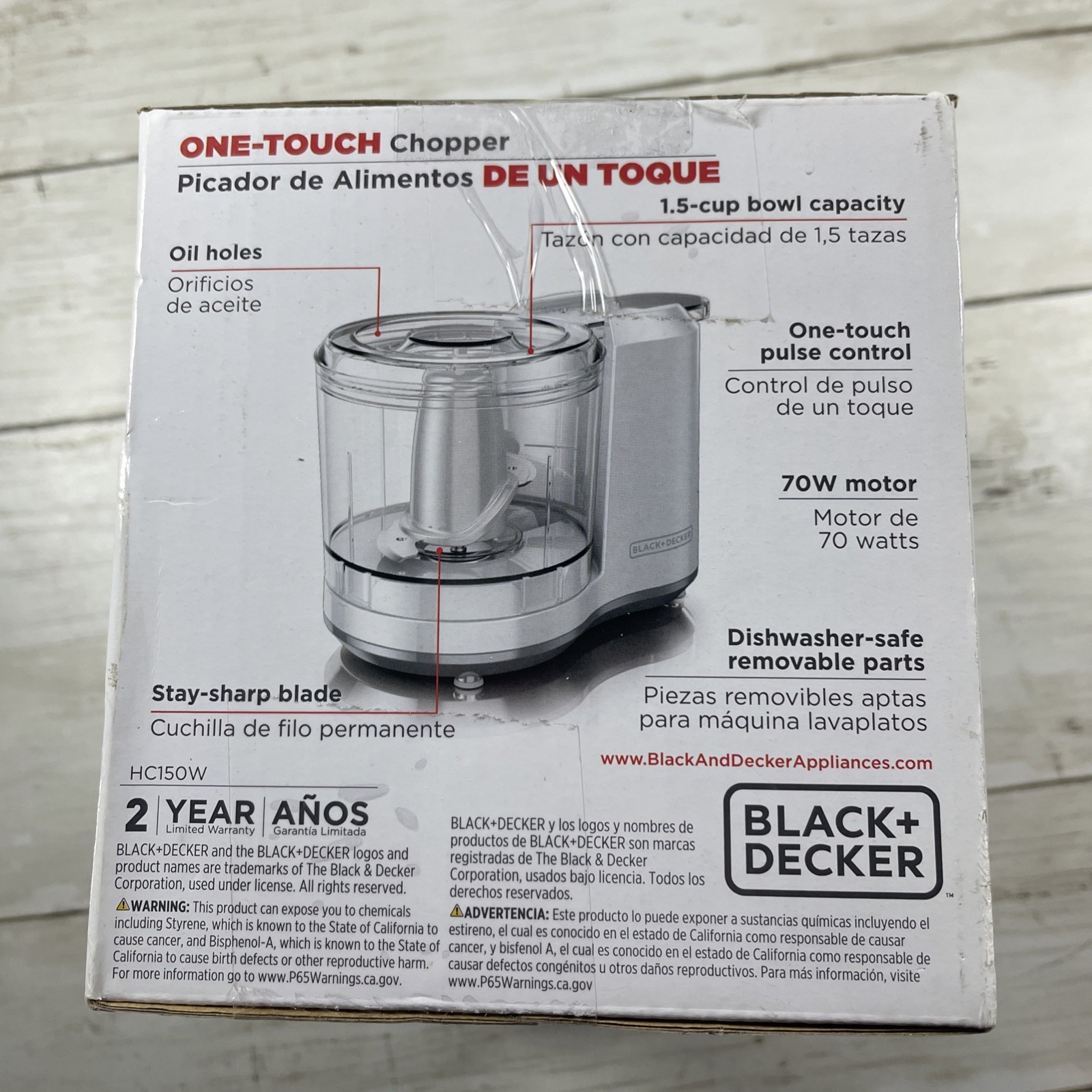 White BLACK+DECKER One-Touch Chopper 1.5 Cup Capacity Food Processor