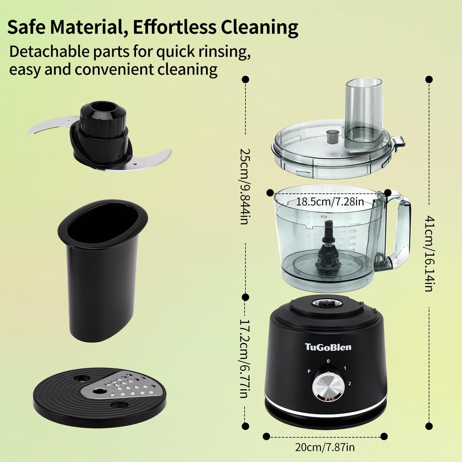 7-In-1 Multifunctional Food Processor with 68Oz Processing Bowl,51Oz Glass Blend