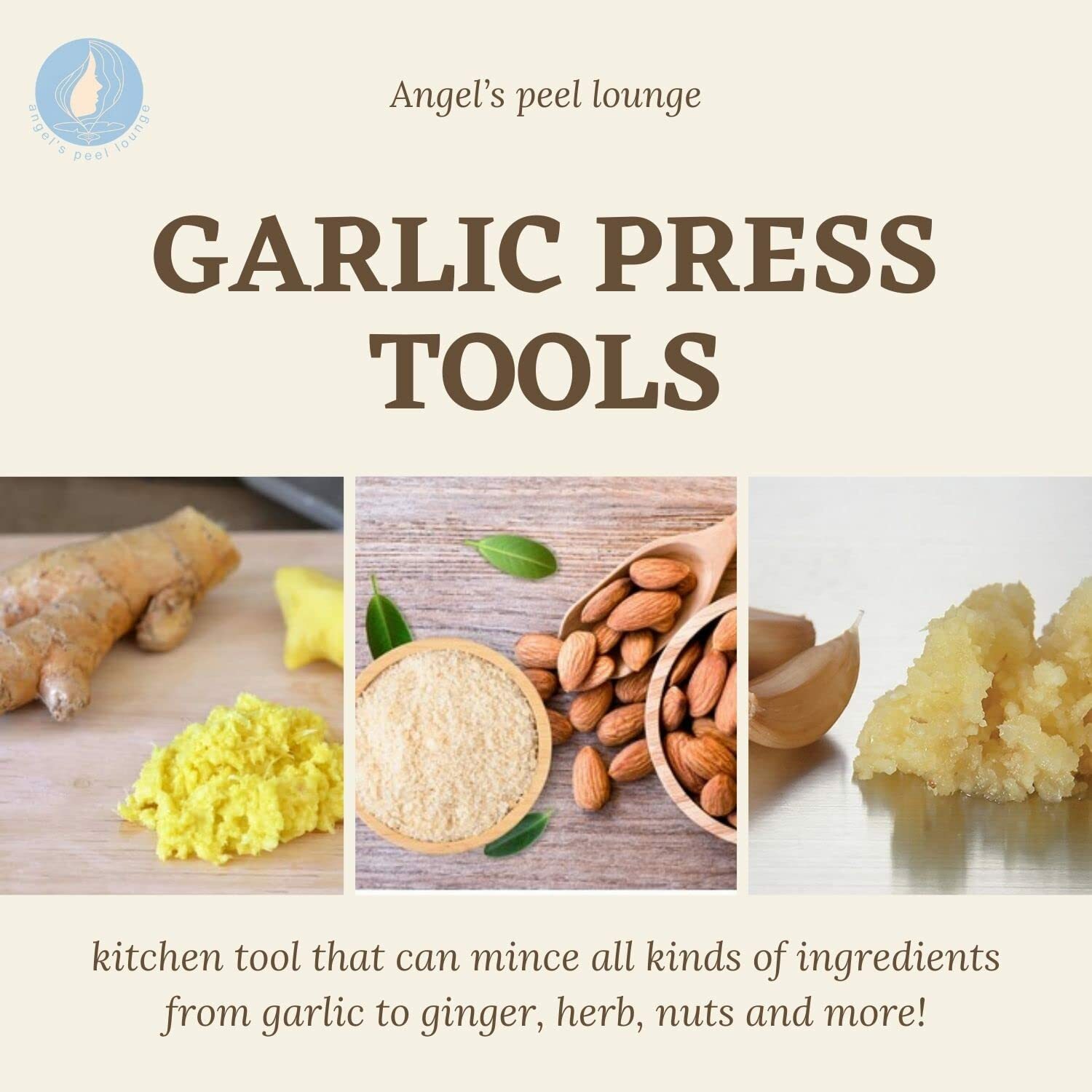 Food Processor-Garlic Mincer Press with a Twist fourth Generation (Clear color)