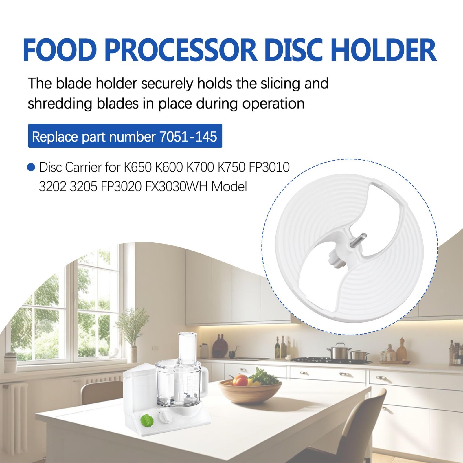 Food Processor Disc Holder Insert Carrier Replacement for K600 K700 K750 FP3010