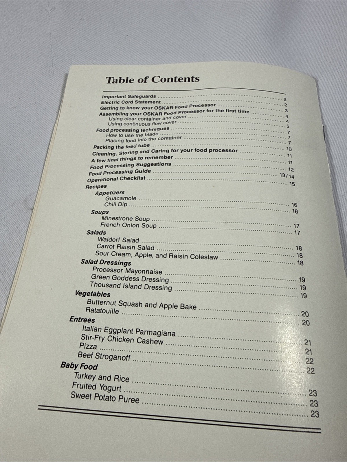 Sunbeam Oskar Food Processor Operations Manual Recipes 14181