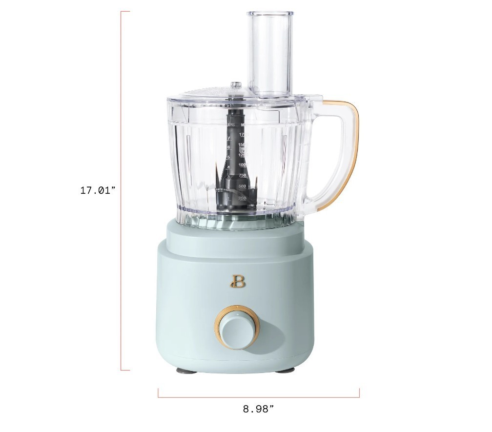 Beautiful 10-Cup Food Processor with Accessories, Hydrangea Blue by Drew…