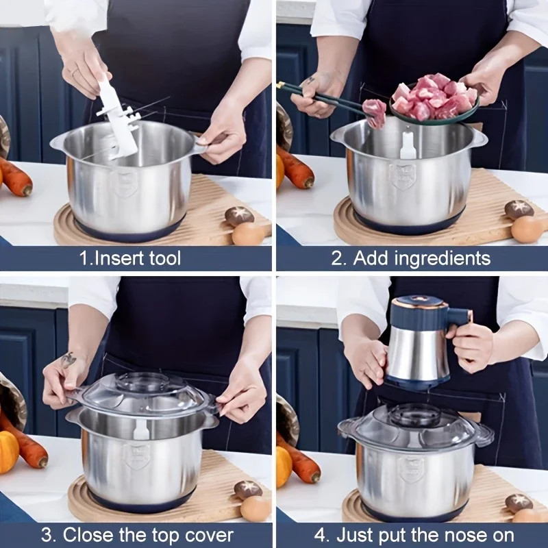 304 Stainless Steel Multifunctional Electric Food Processor 2L 3L 5L Meat Grinde