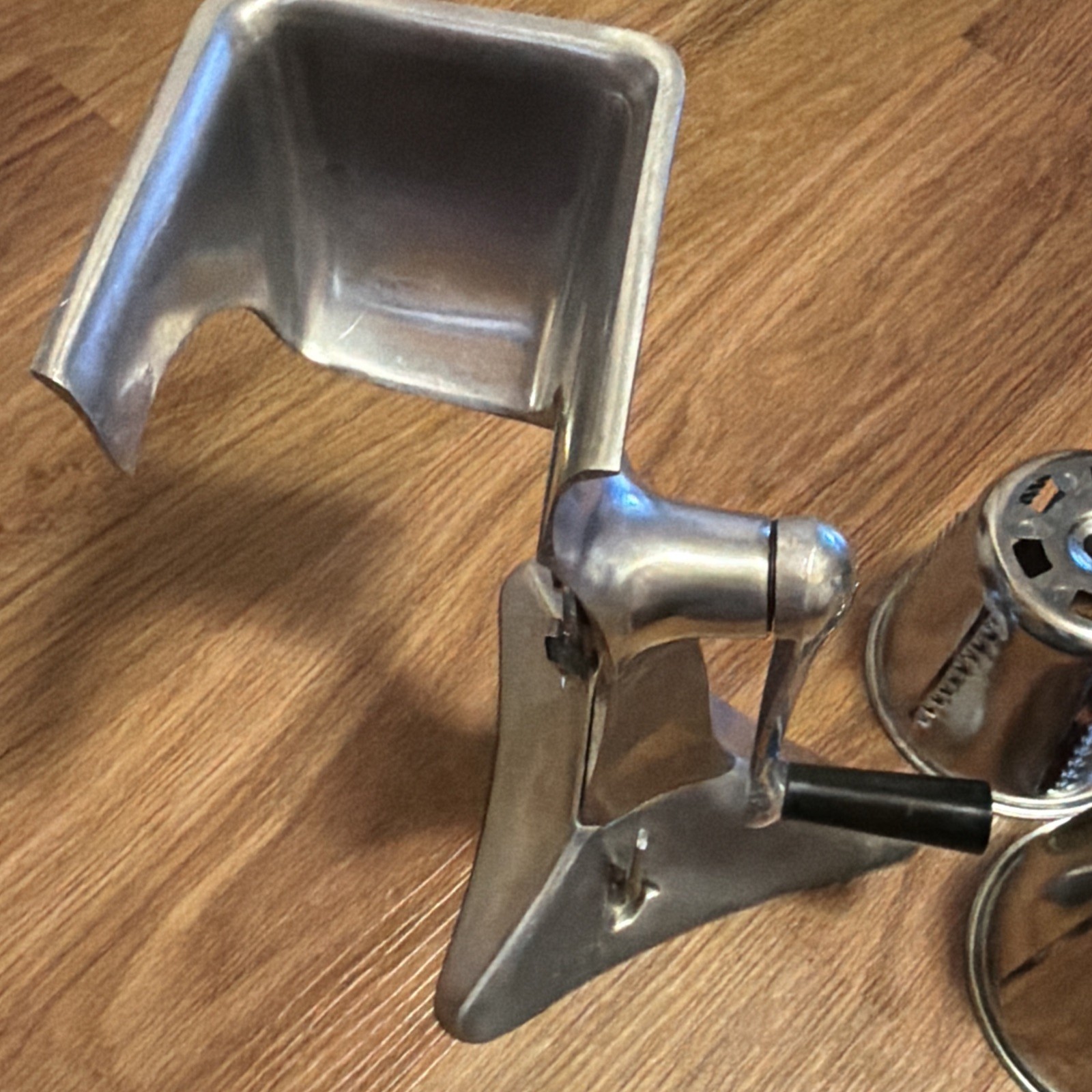 Vintage Kitchen-Quip, Inc. Manual Food Processor with 5 Cones And Suction Base