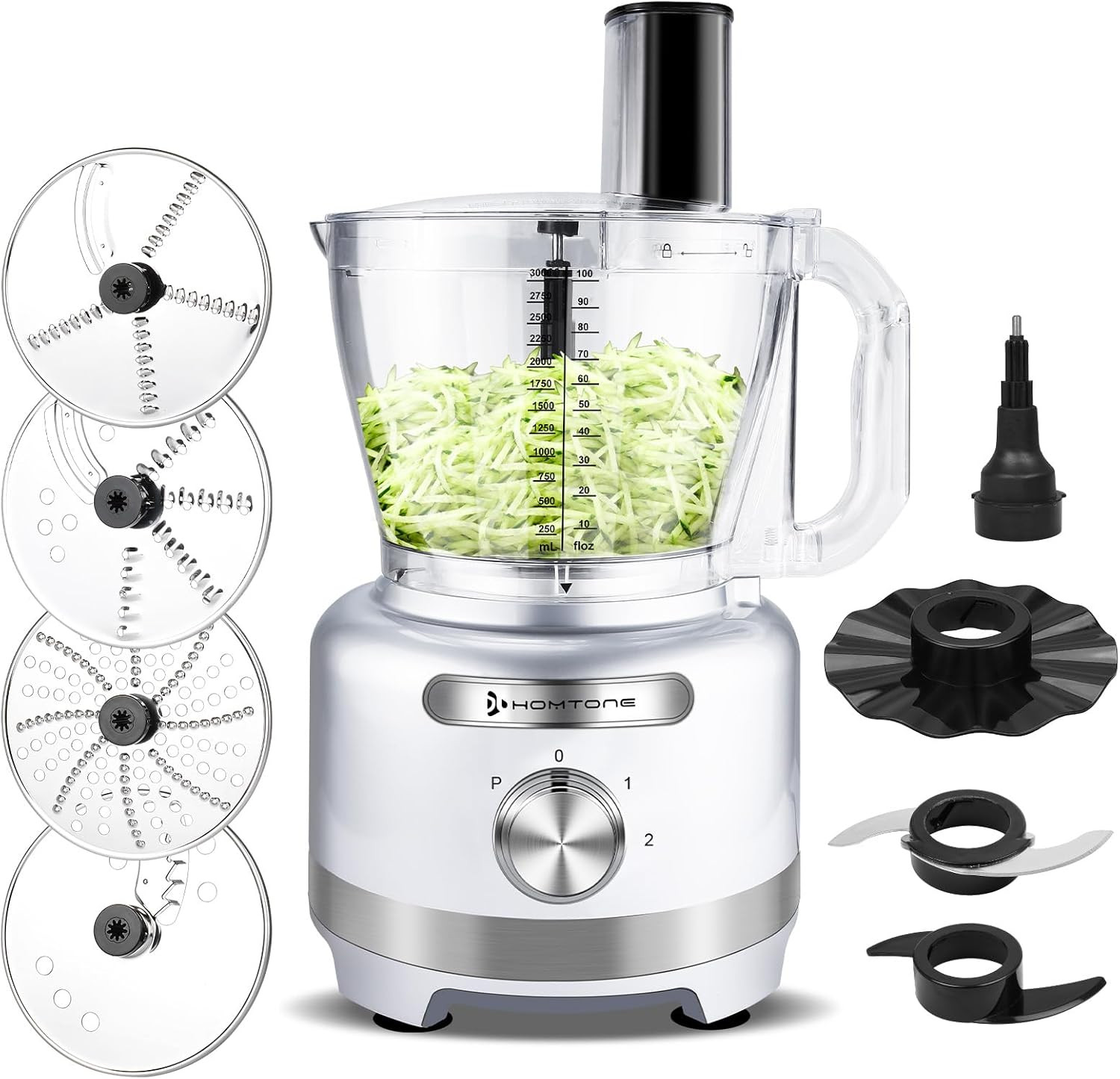 16 Cup Food Processor Large, 9-In-1 Vegetable Chopper with 7 Blades for Shreddin