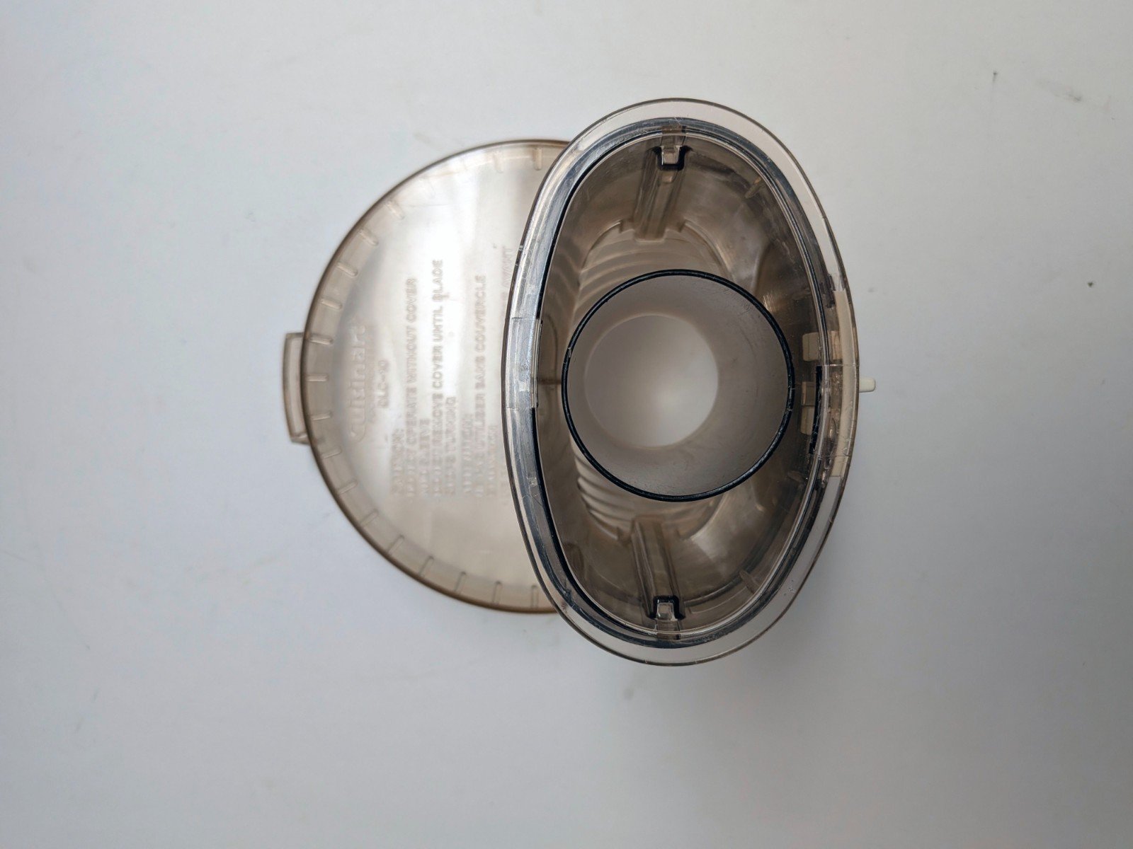 Cuisinart DLC-10 Food Processor Lid Cover w/ Food Pusher Smoked Gray