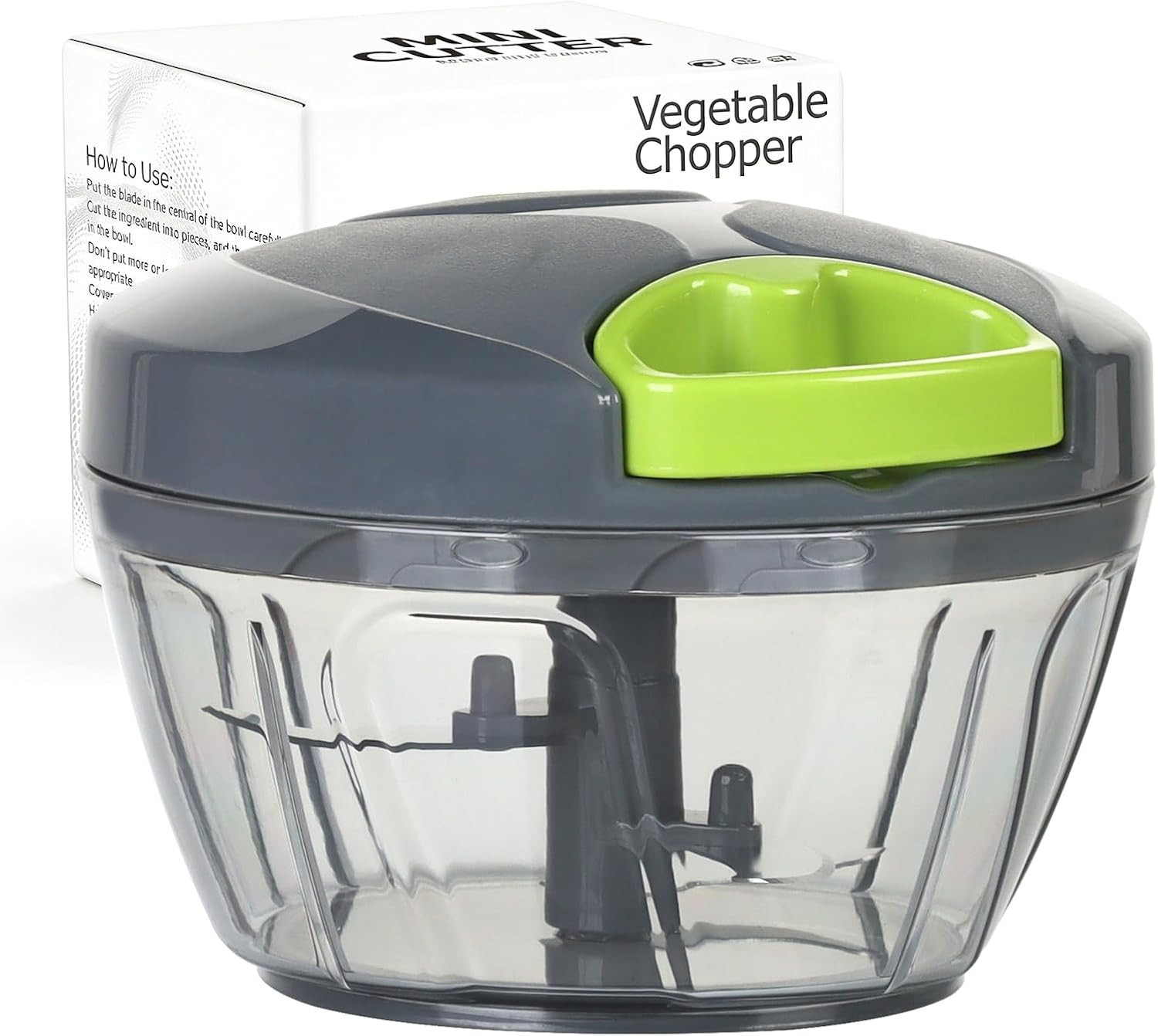 Manual Food Processor Vegetable Chopper, Portable Hand Pull String Garlic Mincer