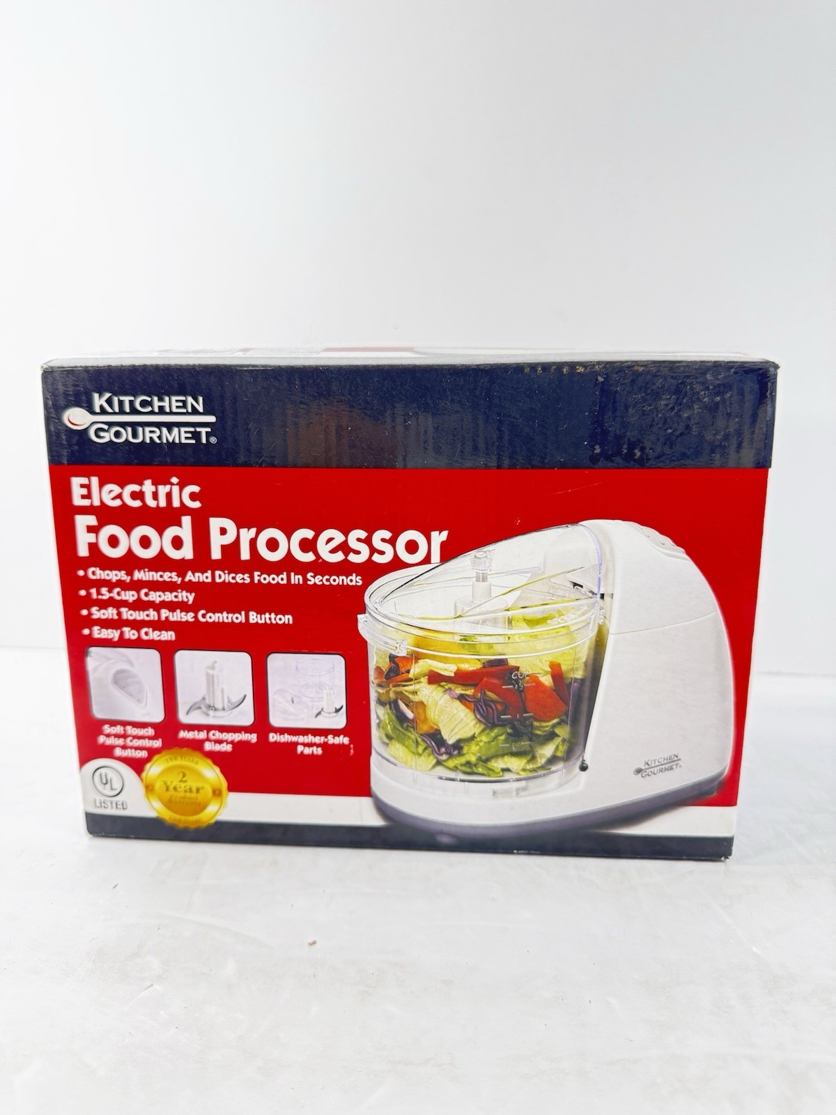 Electric Food Processor Kitchen Gourmet 1.5 Cup Minces Chops Dices Works Great