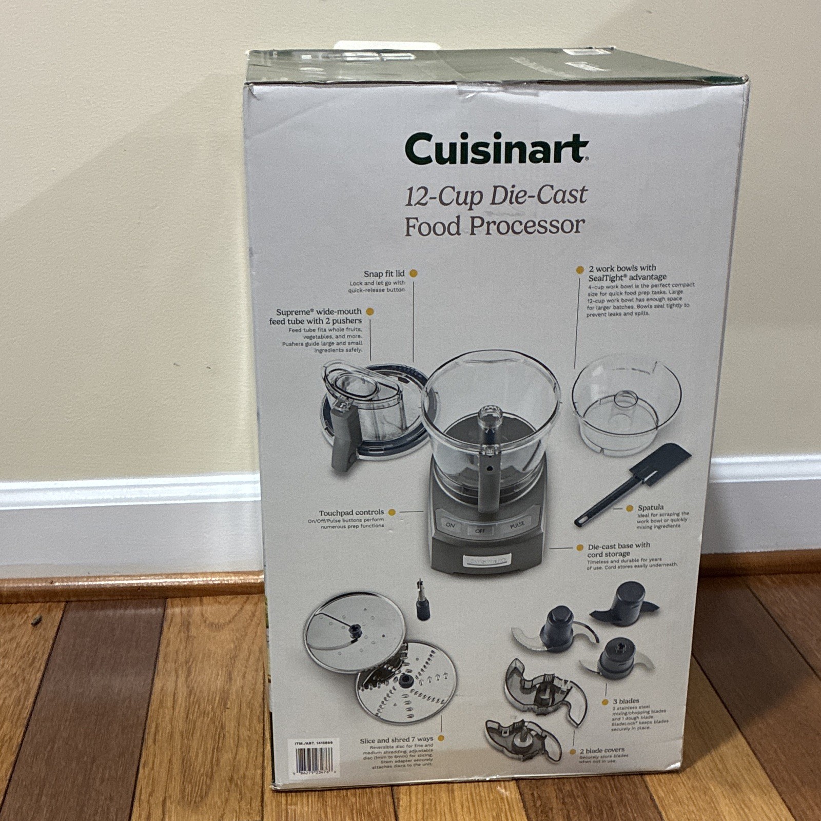 Cuisinart 12-Cup 800W Die-Cast Food Processor Touchpad CFP-24DCNGMPC Gray
