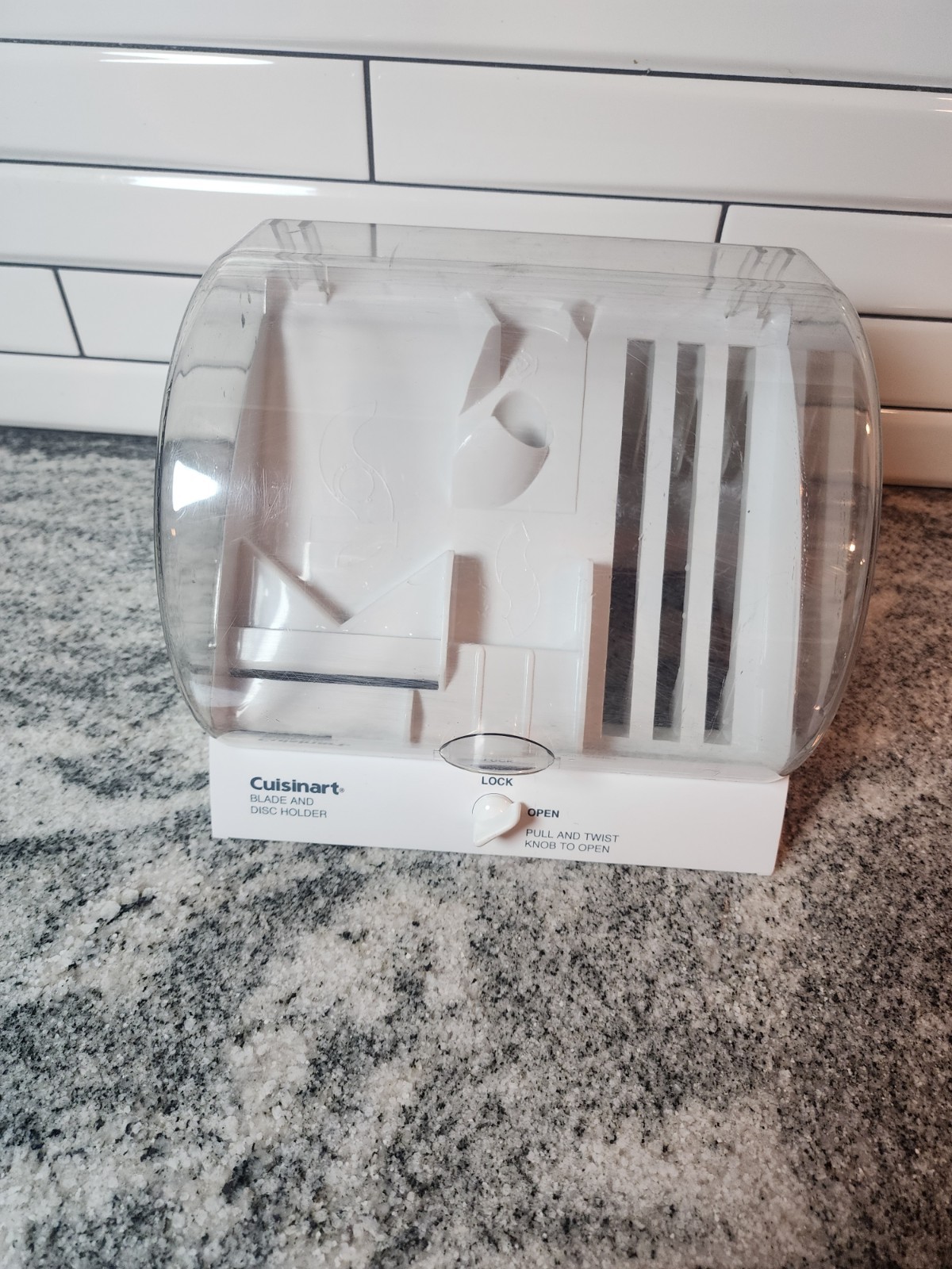 Cuisinart Blade and Disc Holder Storage Box W Safety Lock Clear Dome Lid BDH-2