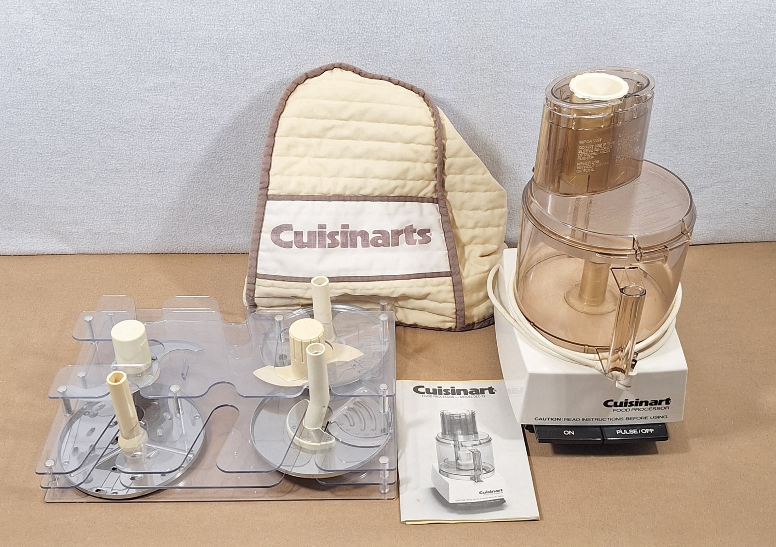 Cuisinart DLC-7E Food Processor w/ Accessories, Cover, Vintage, Discs, manual