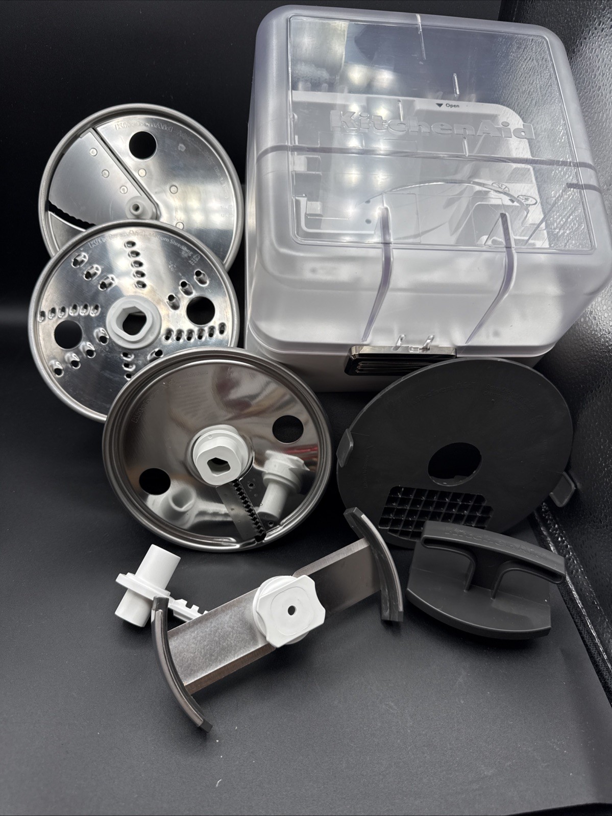 KitchenAid KSM2FPA Food Processor Attachments Blades Replacement w/Storage Case