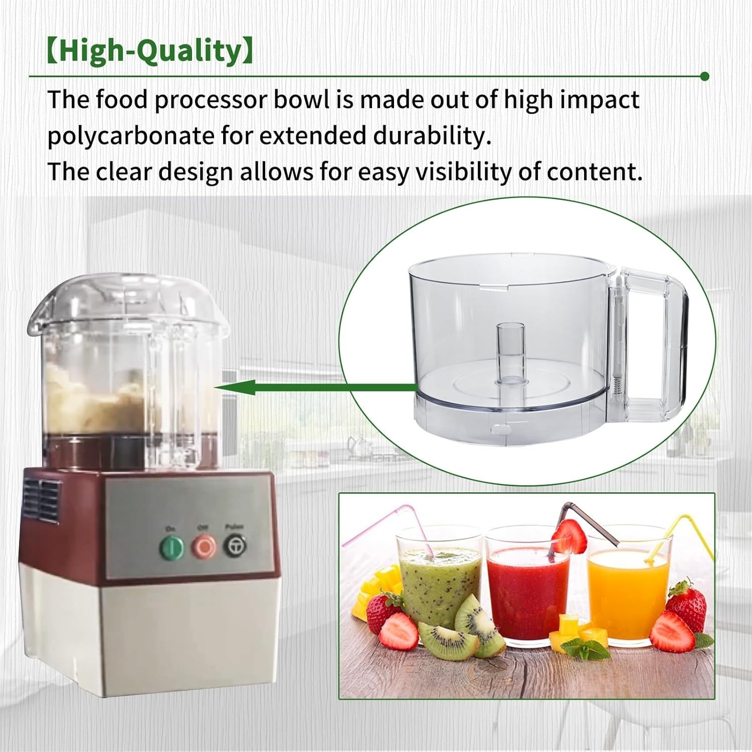 112203 Food Processor Bowl 3 Quart Clear Bowl Compatible w Robot Coupe R2 Food
