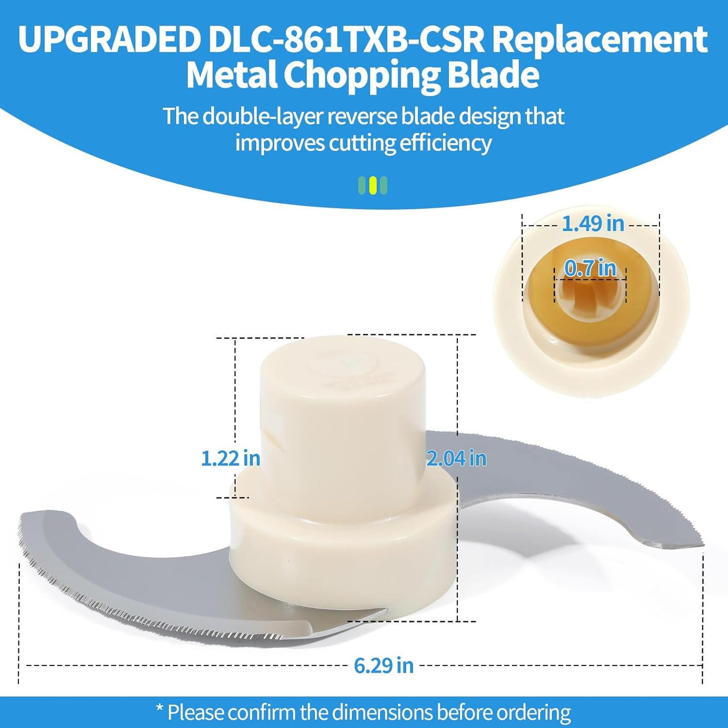 Replacement Chopping Blade for Cuisinart 11 Cup Food Processor DLC 8 DFP 11 Stai