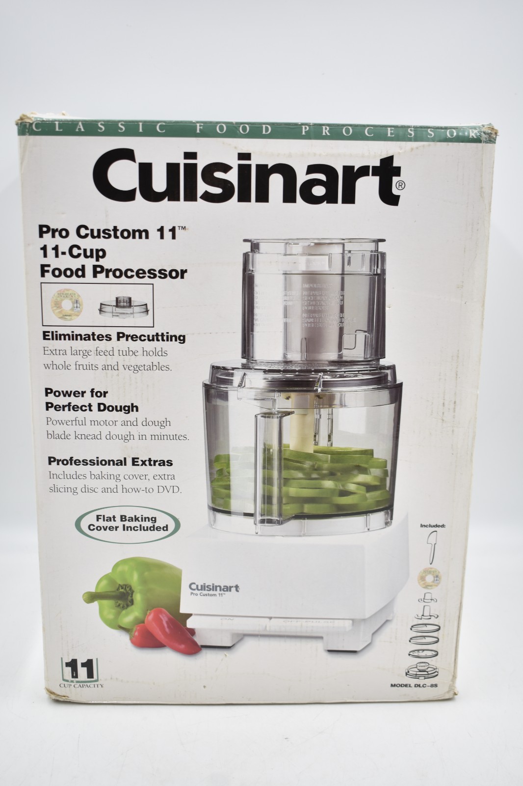 Cuisinart Food Processor Pro Custom 11 & Blades Tested Works DLC-8S White