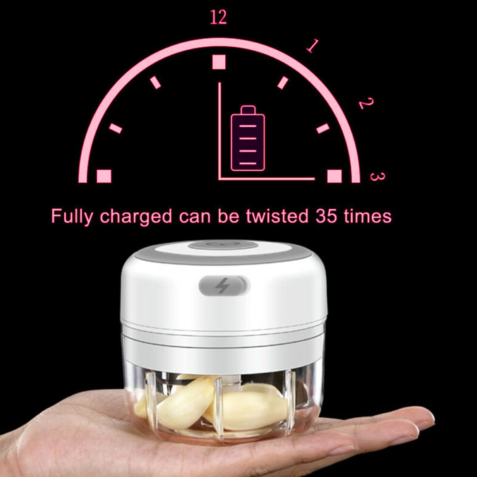 100ML Electric Mini Garlic Chopper USB Portable Small Food Processor Mincer