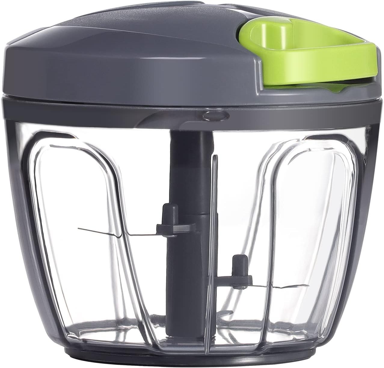 Portable Manual Food Processor Vegetable Chopper – 650ml Grey Garlic Mincer