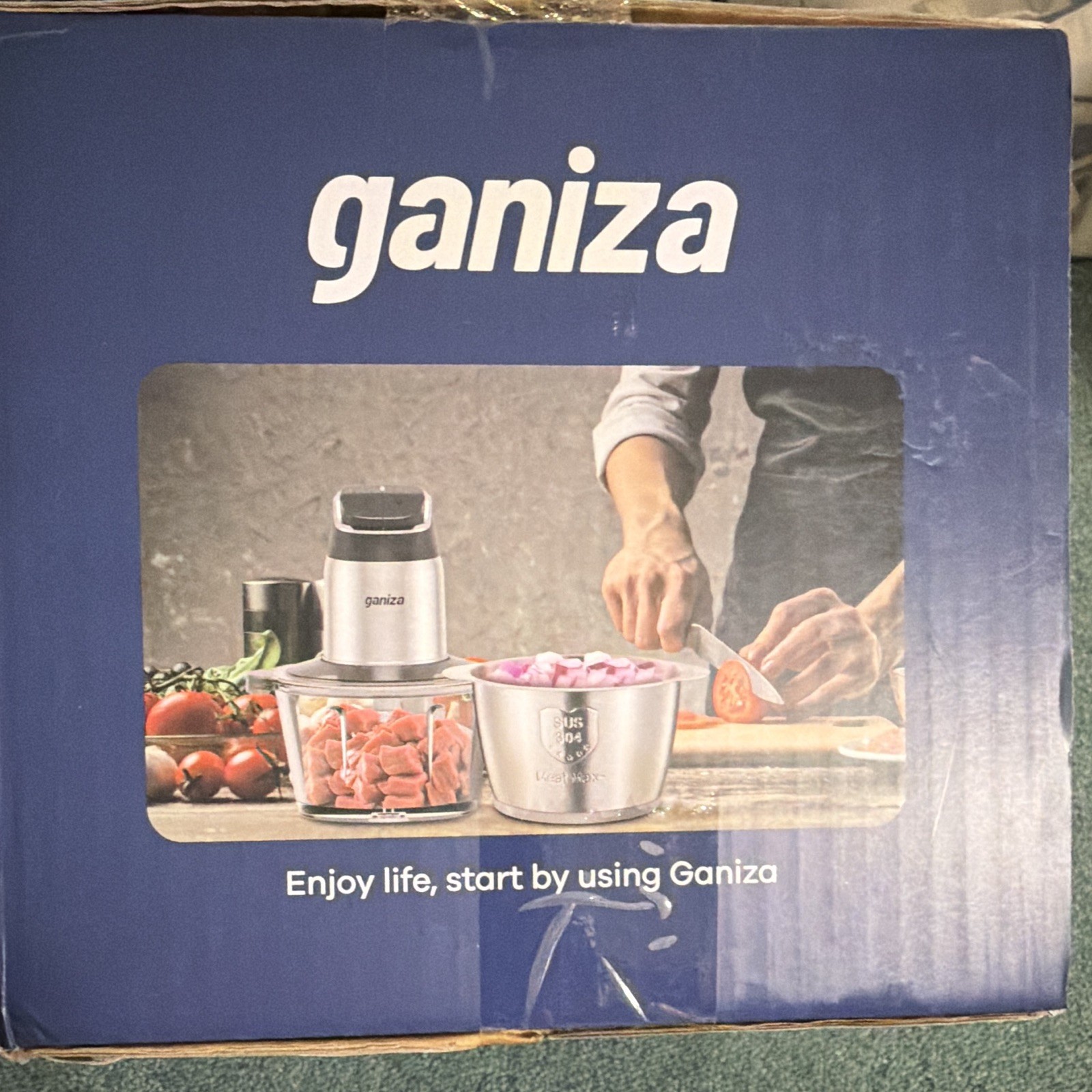 Ganiza Food Processor Chopper, Stainless Steel Finish, Clear, Overheat New