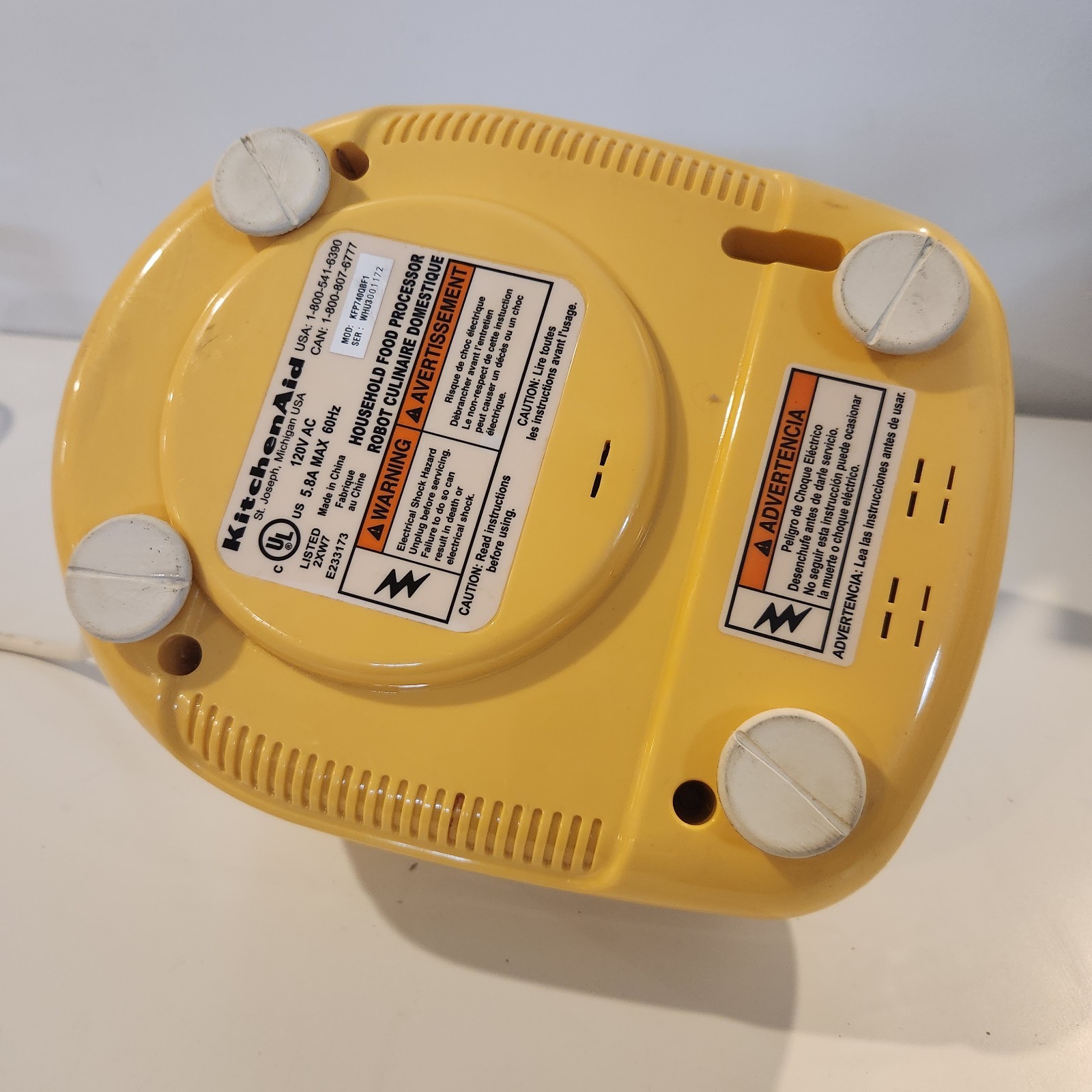 KitchenAid Food Processor KFP740QBF1 Yellow Motor Base Replacement Part