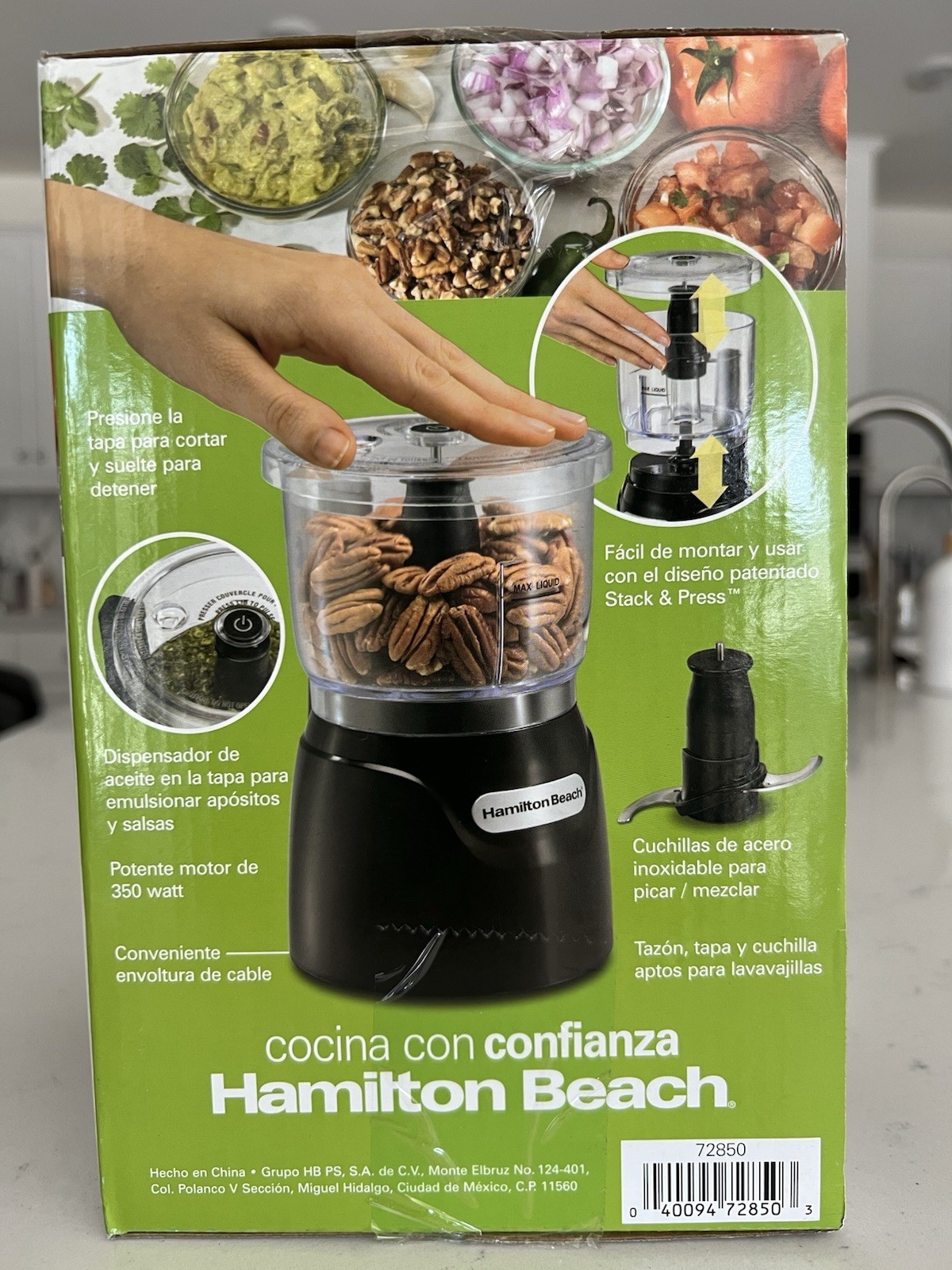 Hamilton 72850 Beach Stack & Press 3-Cup Chopper – Black